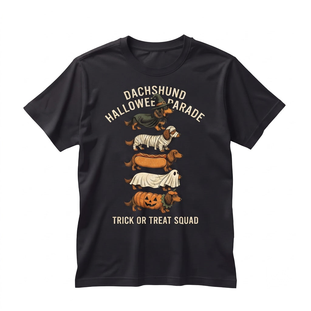 Halloween Dachshund Costumes Spooky Wiener Dog Graphic Apparel Unisex TShirt