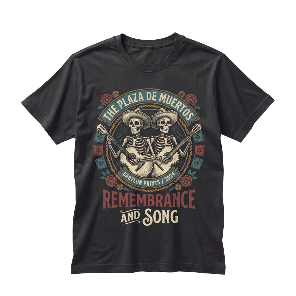 Vintage Land of the Dead Skeleton Musician Movie Poster Ernesto Hector Graphic Unisex TShirt