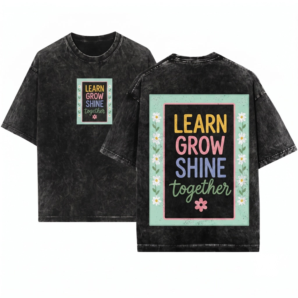 Inspirational Teacher Learning Journey Student Growth Floral Gift Apparel Unisex Wash T-Shirt