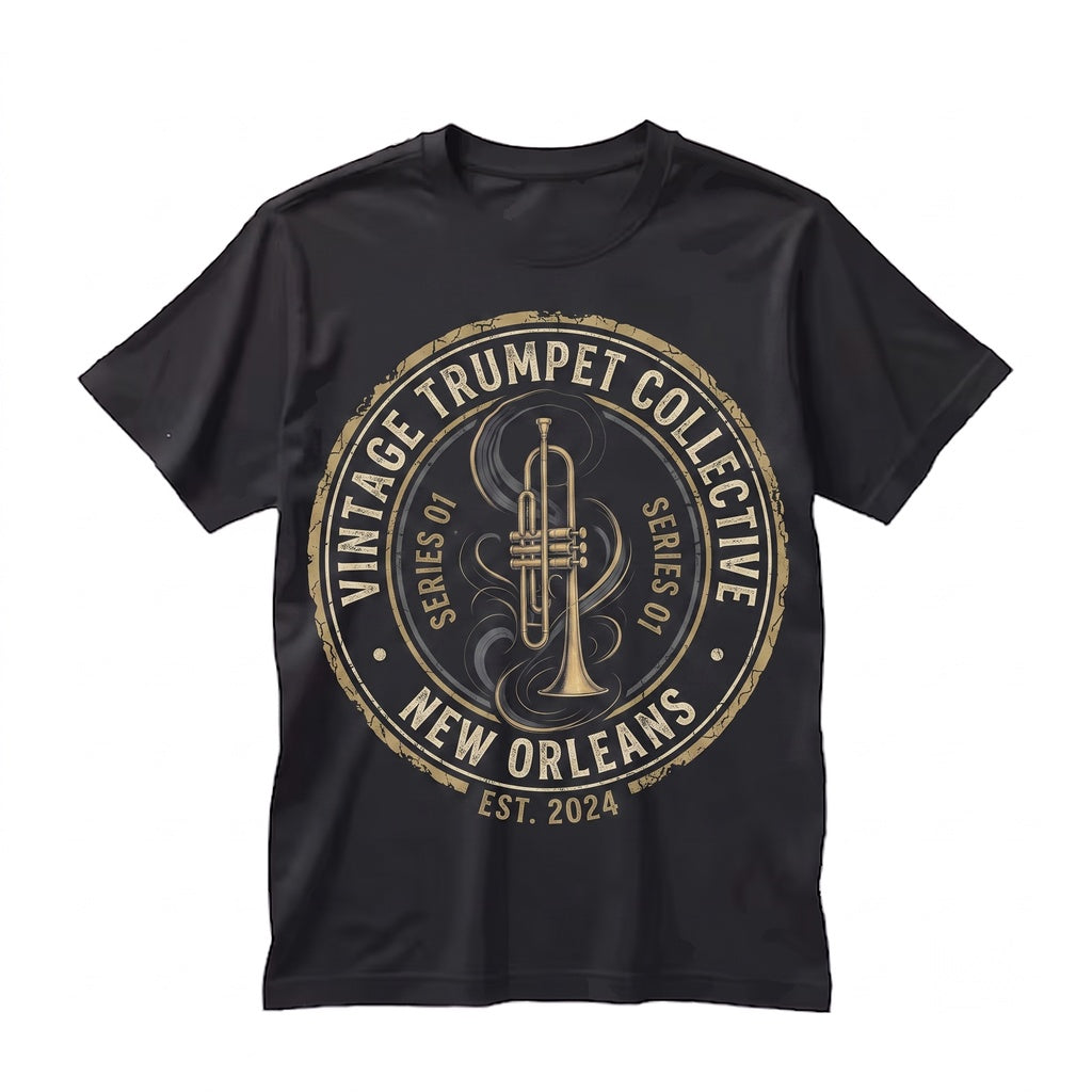 Jazz Trumpet Brass Graphic Concert Outfit Faux Gold Art Unisex TShirt