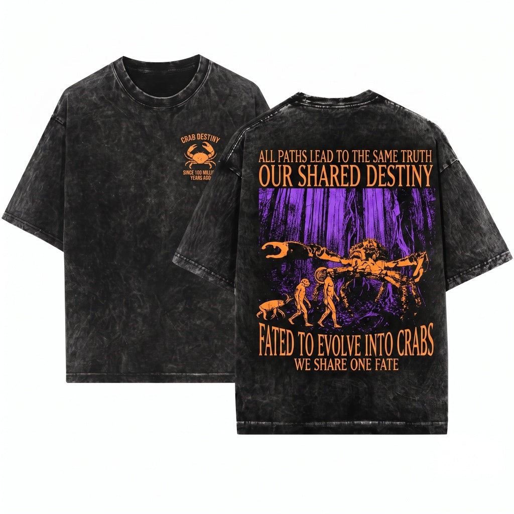 Our Destinies Are One And The Same Vintage Japanese Crab Unisex Wash T-Shirt