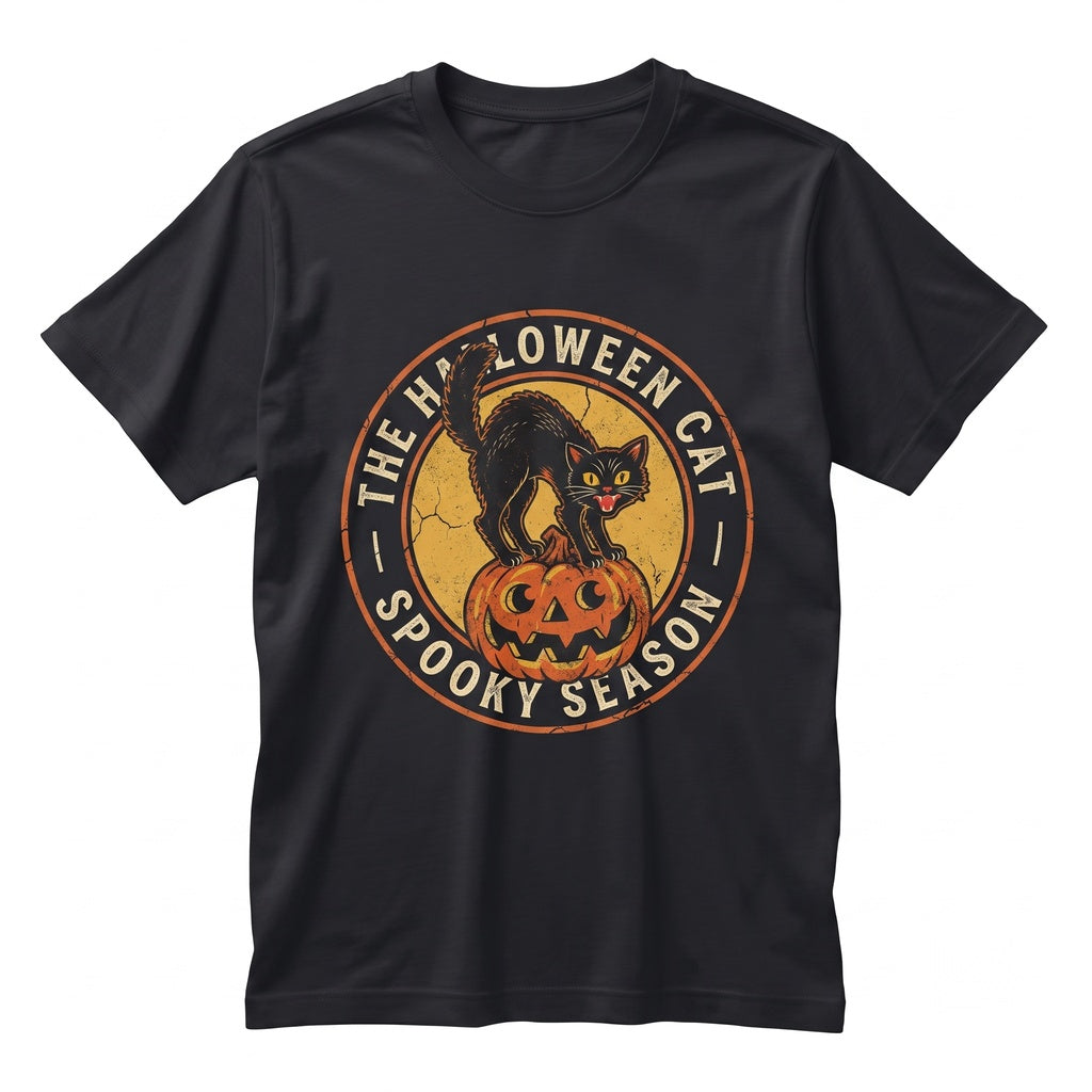 Halloween Black Cat Jack-o-Lantern Pumpkin Spooky Season Lover Gift Unisex TShirt