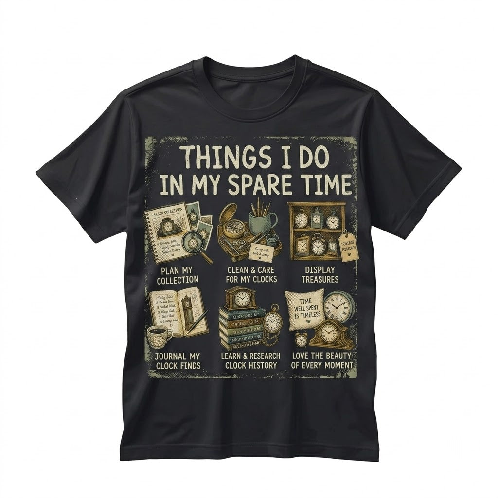 Vintage Horology Clock Collector Antique Timepiece Watchmaker Graphic Art Unisex TShirt