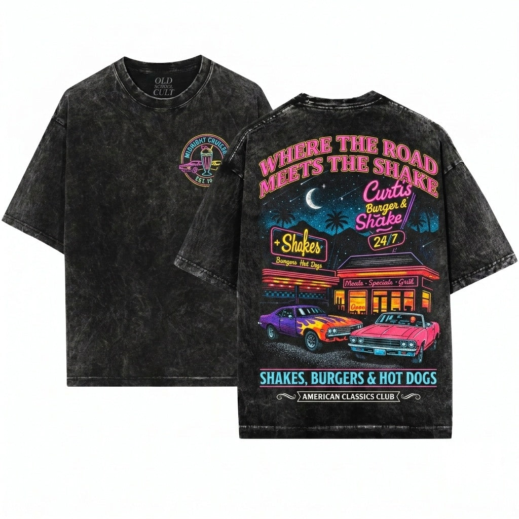 Vintage 90s Retro Muscle Lowrider Car Meet Graphic Unisex Wash T-Shirt
