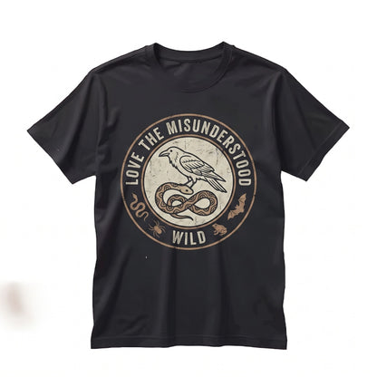 Love the Misunderstood Animals Graphic Vintage Bat Raven Black Cat Snake Toad Moth Apparel Unisex TShirt