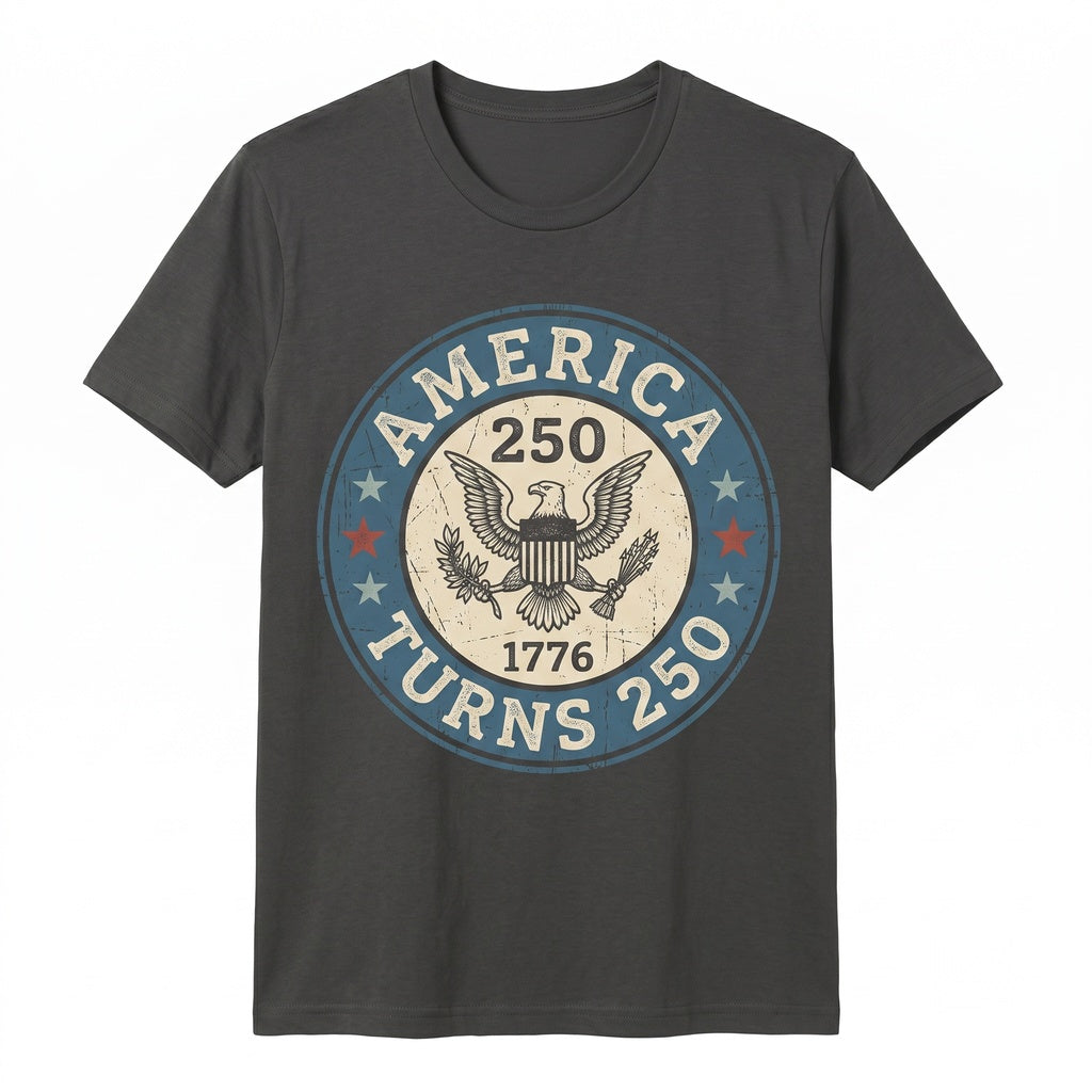 America 250th Birthday Patriotic 4th of July Vintage Graphic Summer Unisex TShirt