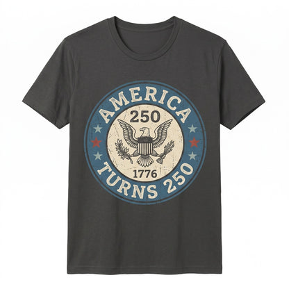 America 250th Birthday Patriotic 4th of July Vintage Graphic Summer Unisex TShirt