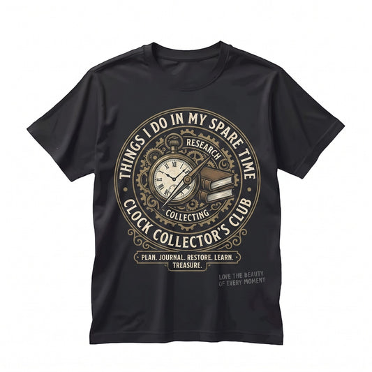 Vintage Horology Clock Collector Antique Timepiece Watchmaker Graphic Art Unisex TShirt