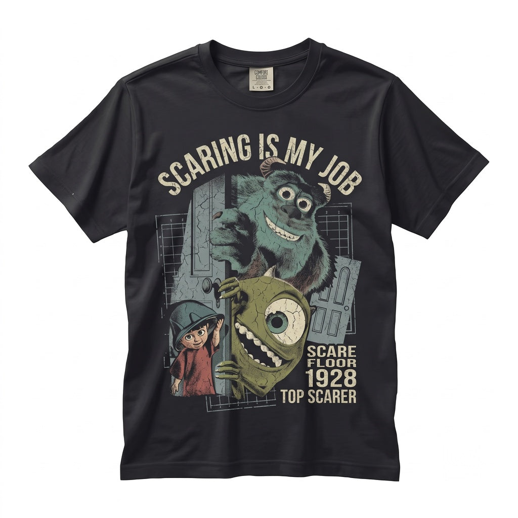 Vintage 2001 Mike Sulley Boo Door Retro Animated Graphic Apparel Unisex TShirt