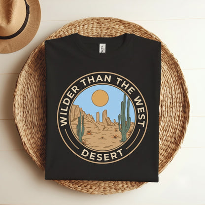 Wild Southwest Desert Vibes Cactus Graphic Rodeo Cowboy Country Music Apparel, Western Life Gift for Adults, Unisex TShirt