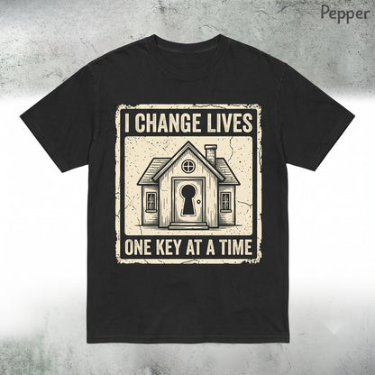 Real Estate Agent I Change Lives One Key at a Time Apparel Graphic Unisex TShirt