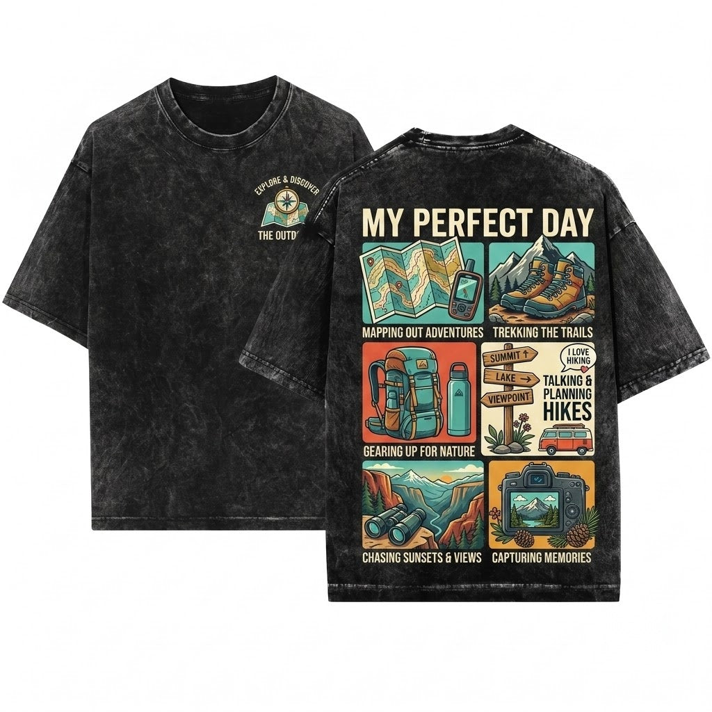 Things I Do In My Spare Time Hiking Nature Lover Mountain Outdoor Adventure Gift Unisex Wash T-Shirt