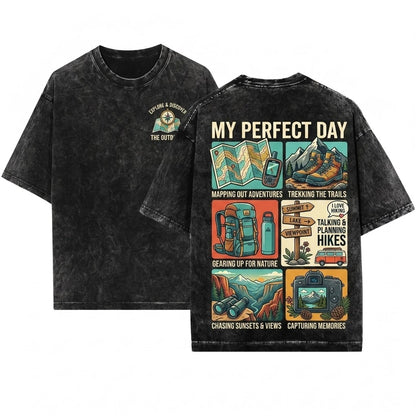 Things I Do In My Spare Time Hiking Nature Lover Mountain Outdoor Adventure Gift Unisex Wash T-Shirt