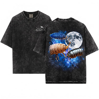 Three Isopod Moon Funny 90s Vintage Aesthetic Graphic Retro Pill Bug Woodlouse Ironic Wolf Parody Gift Roly Poly Unisex