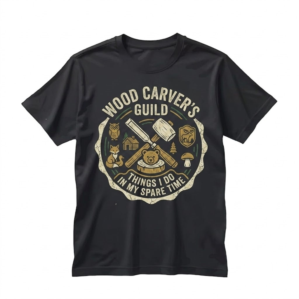 Woodturning Gift Woodworker Lathe Forest Animal Graphic Apparel Multi Color Sizing Unisex TShirt