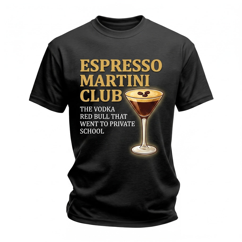 Espresso Martini Cocktail Club Tini Time Retro Unisex TShirt