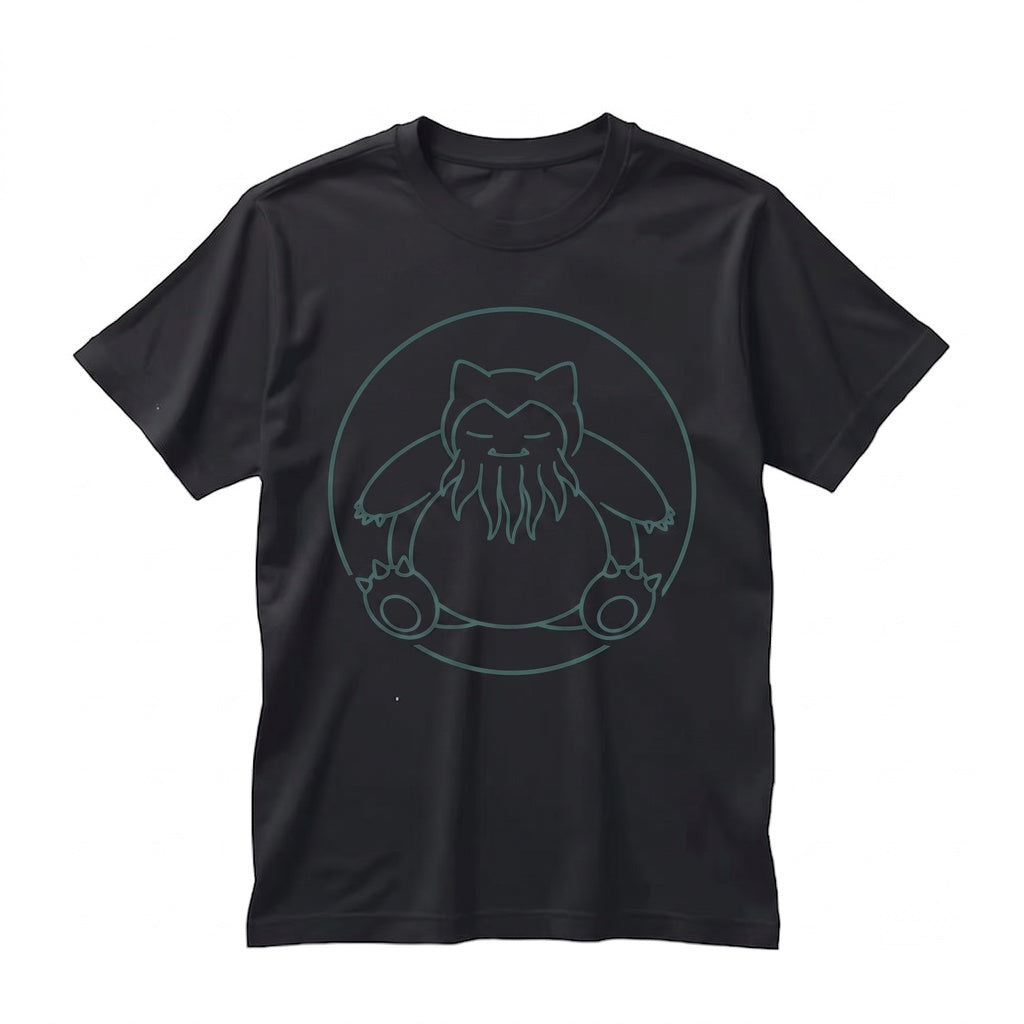 Cthulhu Snorlax Vintage Wash Dark Fantasy Anime Sleeveless Gothic Y2K Streetwear Graphic Gift Unisex TShirt