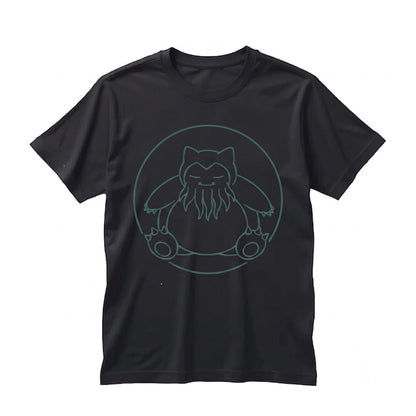 Cthulhu Snorlax Vintage Wash Dark Fantasy Anime Sleeveless Gothic Y2K Streetwear Graphic Gift Unisex TShirt