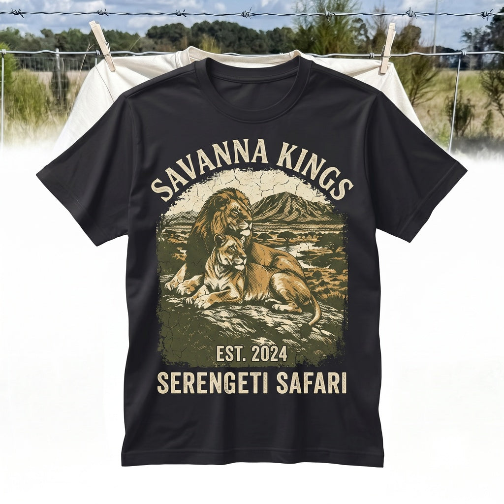 Classic Lion Safari Graphic Vintage African Wildlife Nature Adventure Animal Unisex TShirt