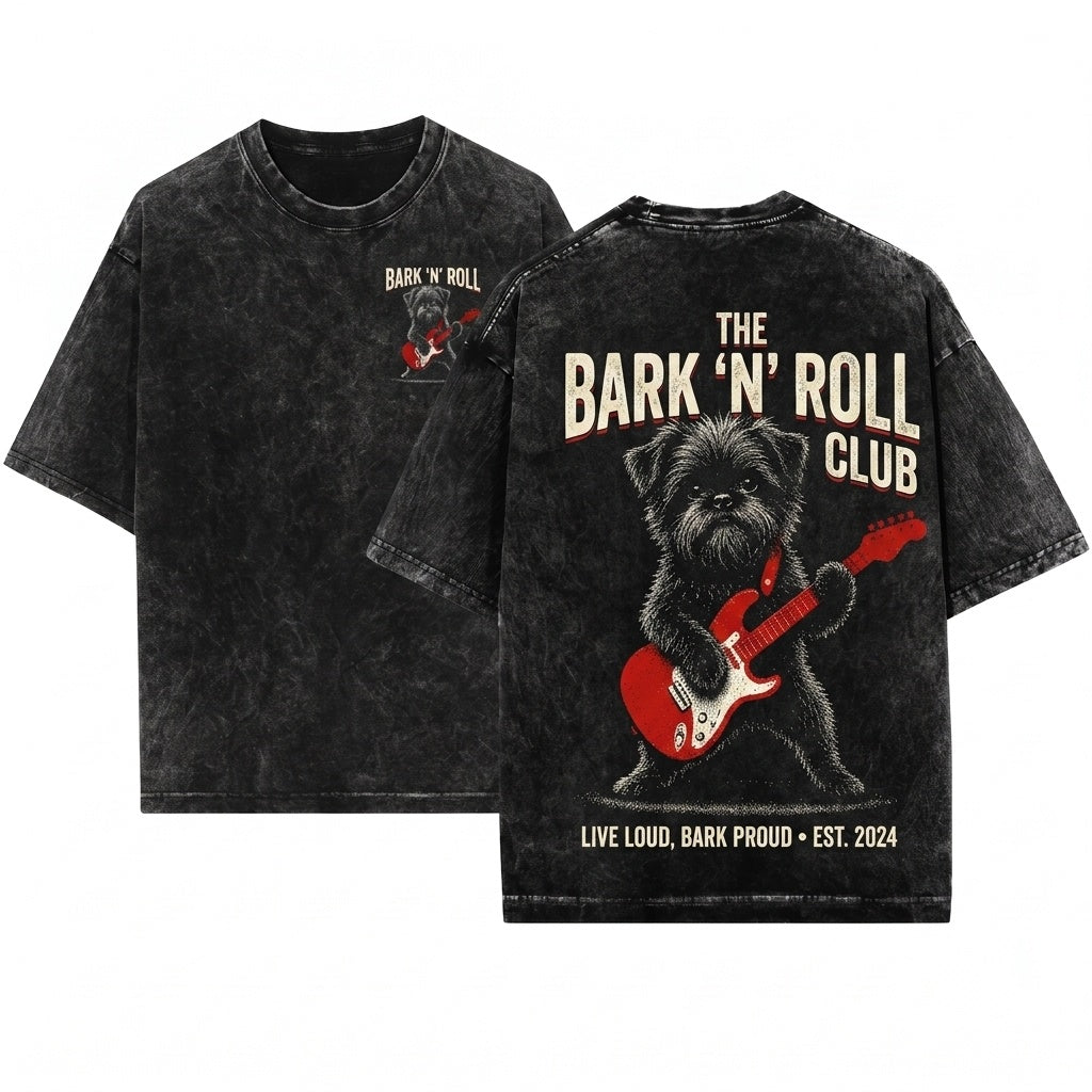Affenpinscher Rock Guitar Music Lover Monkey Terrier Mom Dad Gift Funny Dog Style Unisex Wash T-Shirt