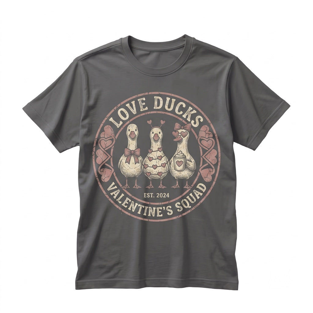 Pink Coquette Goose Duck Heart Romantic Valentines Day Gift Unisex TShirt
