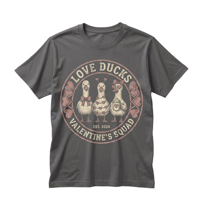 Pink Coquette Goose Duck Heart Romantic Valentines Day Gift Unisex TShirt
