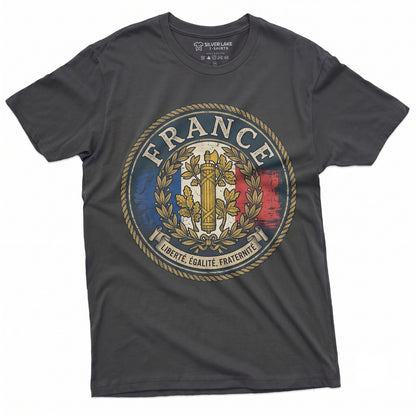 France Flag National French Lover Gift Vintage Country Pride Apparel Paris Souvenir Graphic Unisex TShirt