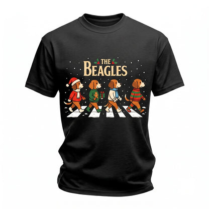 Funny Beagle Dog Christmas Musical Crosswalk Band Apparel Unisex TShirt
