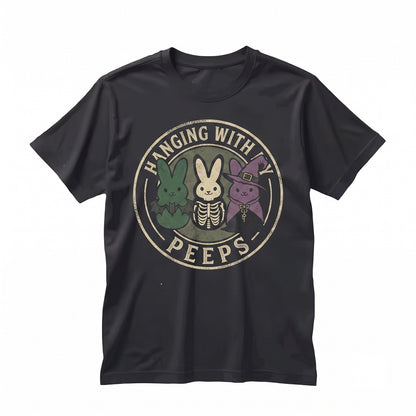 Spooky Easter Bunny Hanging Marshmallow Chicks Halloween Creepy Cute Graphic Top Unisex TShirt
