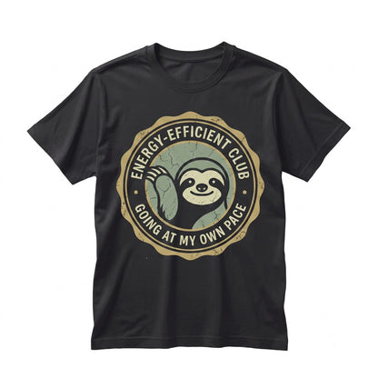 Energy Efficient Lazy Sloth Retro Vintage Japanese Graphic Unisex TShirt