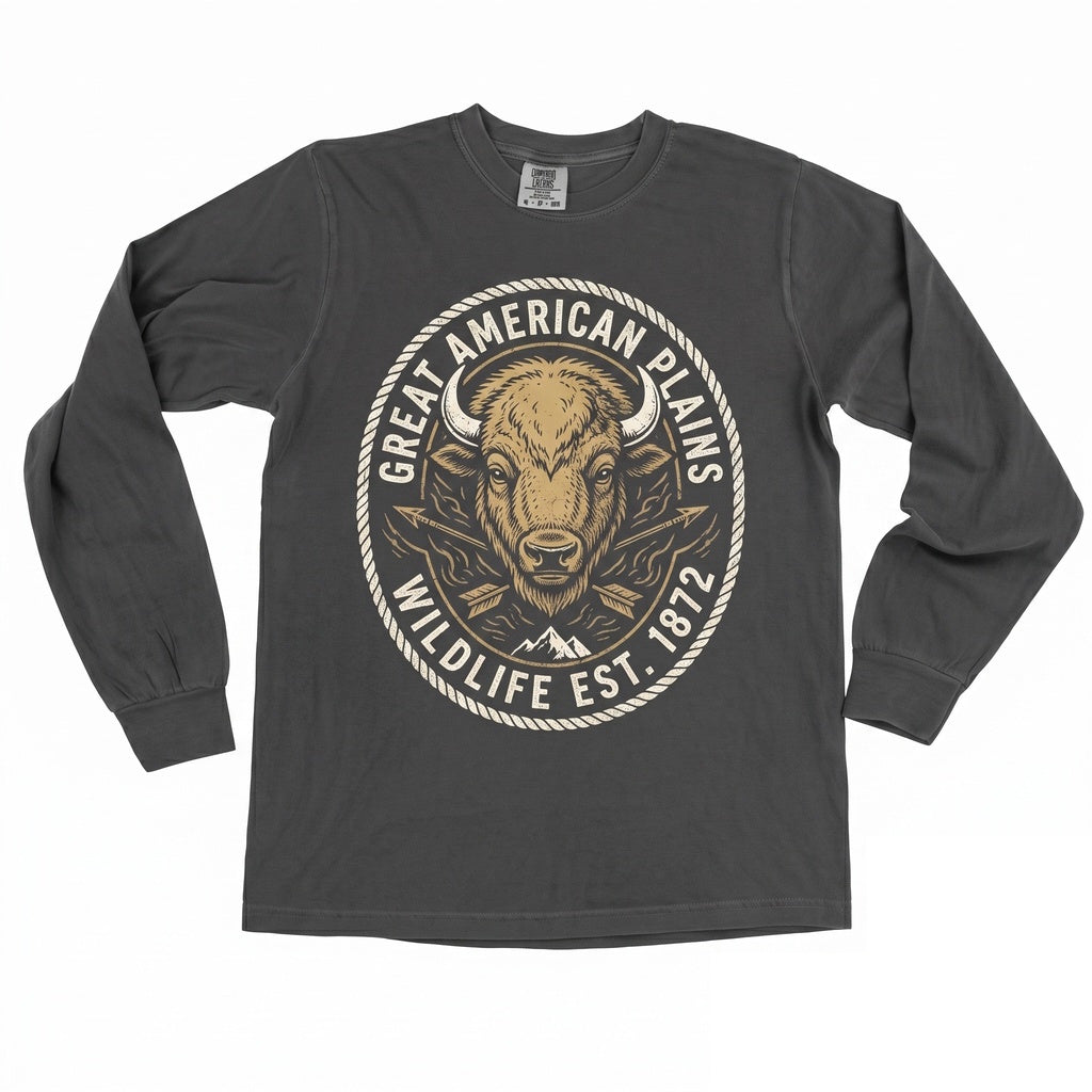 Vintage Bison Buffalo Lover Gift Western Cowboy Rustic Wildlife Outdoor Nature Country Unisex TShirt