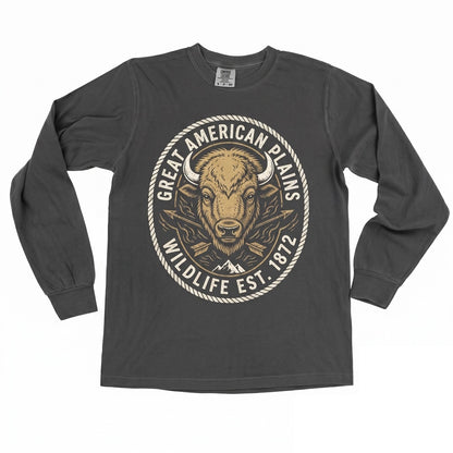 Vintage Bison Buffalo Lover Gift Western Cowboy Rustic Wildlife Outdoor Nature Country Unisex TShirt