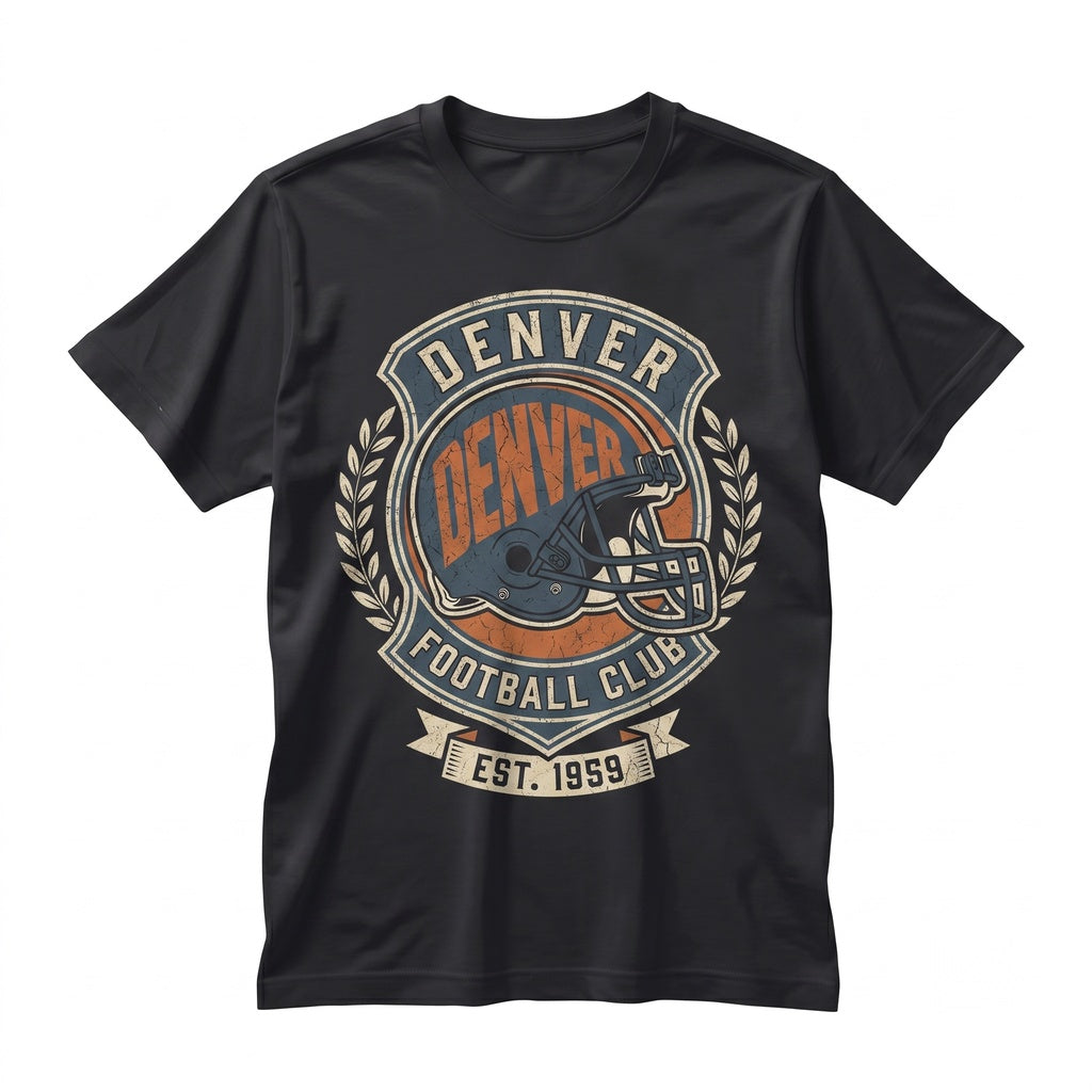 Vintage Denver Football Retro Game Day Apparel Graphic Unisex TShirt