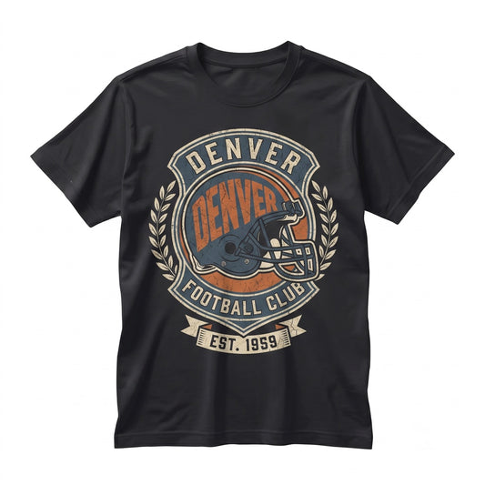 Vintage Denver Football Retro Game Day Apparel Graphic Unisex TShirt