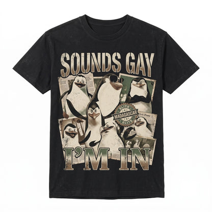 Penguin LGBTQ Rainbow Pride Graphic Apparel, Cute Bird Unisex TShirt