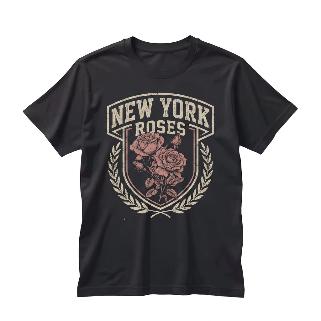 New York State Rose Floral Crewneck Botanical Travel Souvenir Apparel Unisex TShirt