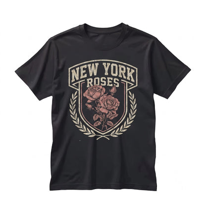 New York State Rose Floral Crewneck Botanical Travel Souvenir Apparel Unisex TShirt