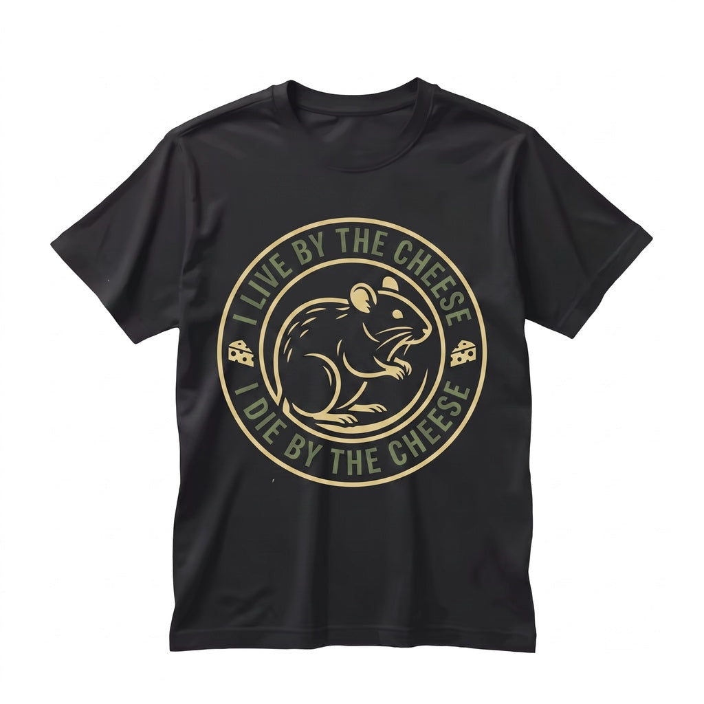 I Live By The Cheese Rat Japanese Funny Mouse Graphic Apparel Unisex TShirt