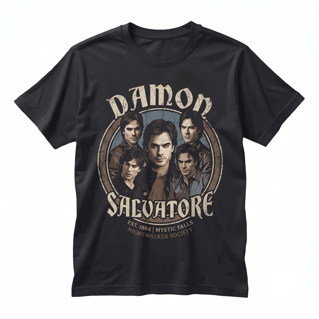 Damon Salvatore Vintage Graphic Unisex TShirt Vampire Gift Apparel