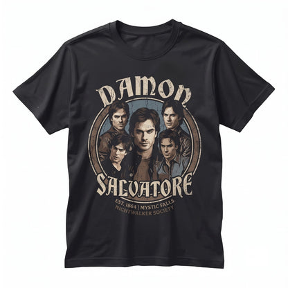 Damon Salvatore Vintage Graphic Unisex TShirt Vampire Gift Apparel