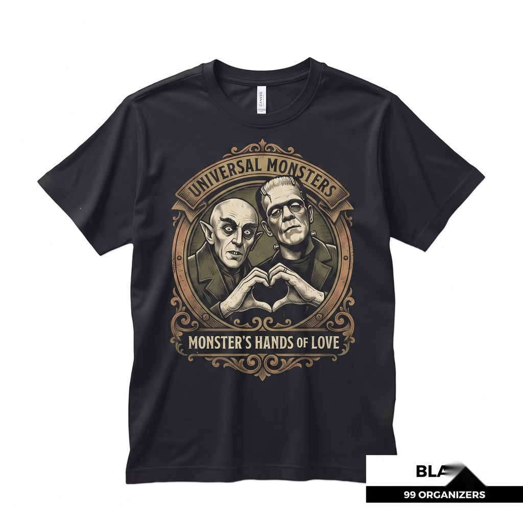 Vintage Horror Movie Gothic Dracula Frankenstein Monster Graphic Halloween Unisex TShirt