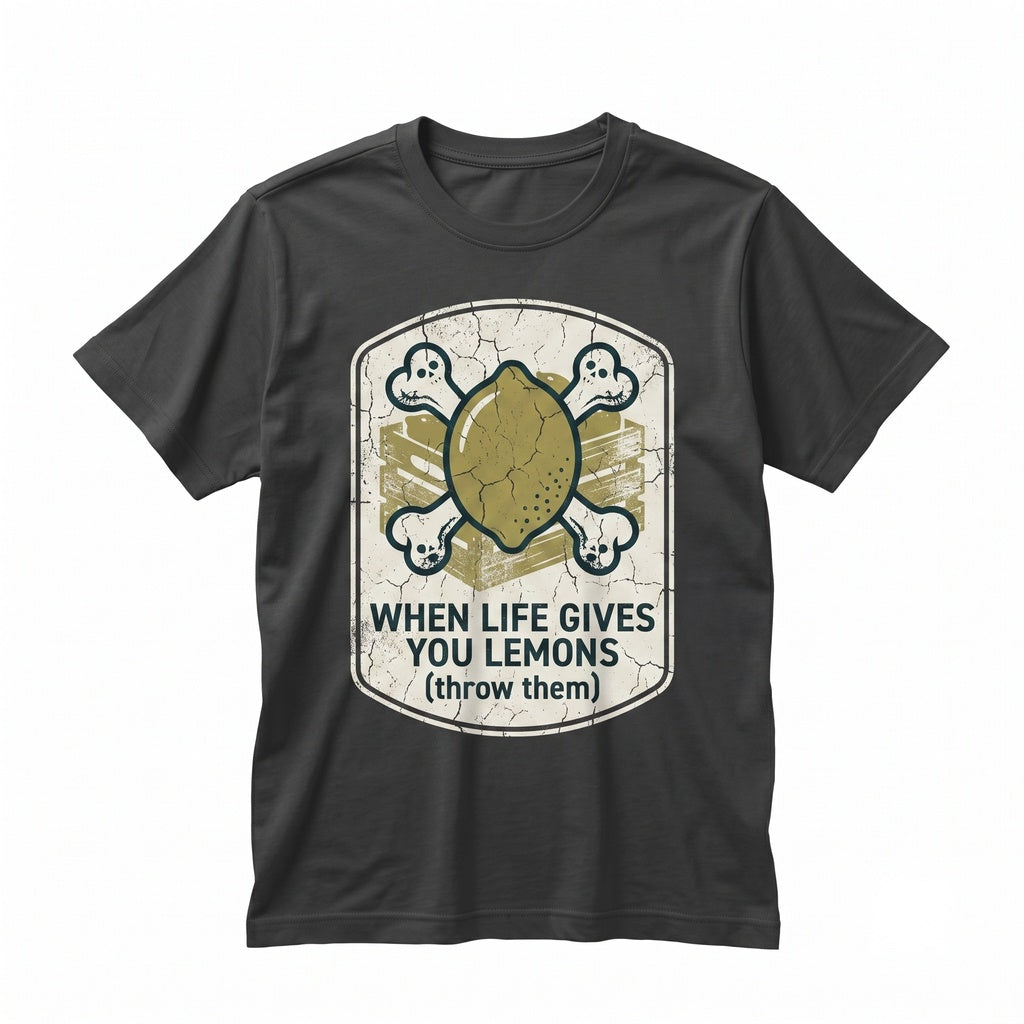 When Life Gives You Lemons Funny Spooky Creepy Lemonade Stand Sarcastic Goth Skeleton Summer Apparel Unisex TShirt