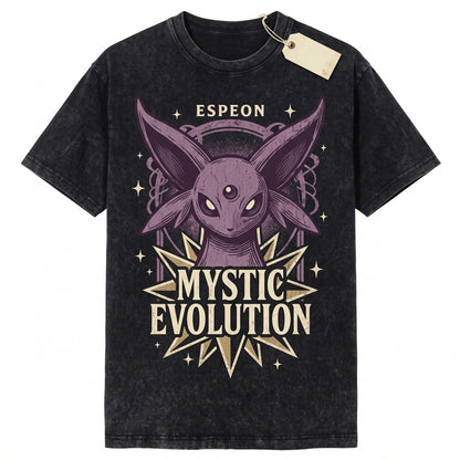 Espeon Psychic Eeveelution Anime Tank Top, Purple Galaxy Graphic Sleeveless Vintage Washed Gamer Unisex TShirt