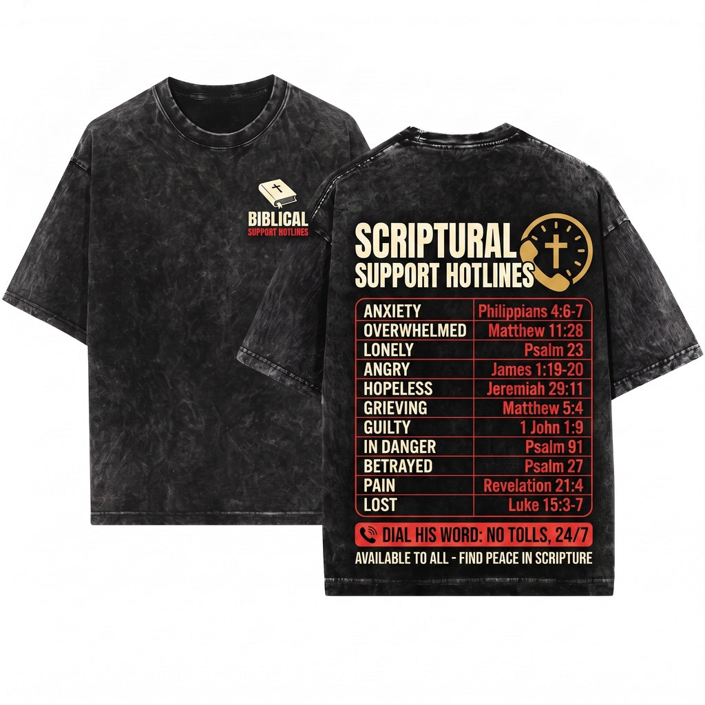 Bible Emergency Hotline Numbers Christian Scripture Verse God Jesus Faith Prayer Religious Graphic Gift Apparel Unisex Wash