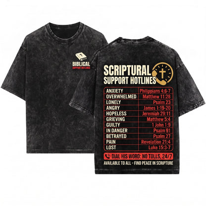 Bible Emergency Hotline Numbers Christian Scripture Verse God Jesus Faith Prayer Religious Graphic Gift Apparel Unisex Wash