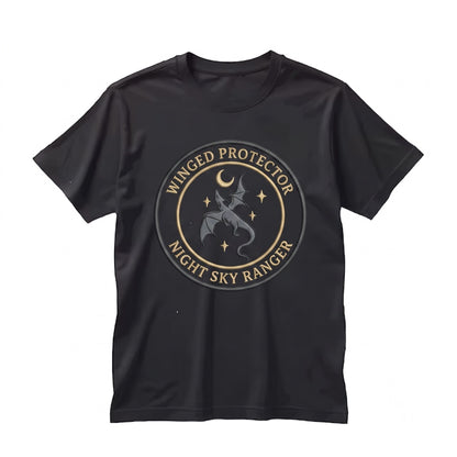 Embroidered Moon and Dragon Fantasy Bookish Celestial Witch Vibes Gothic Graphic Apparel Unisex TShirt