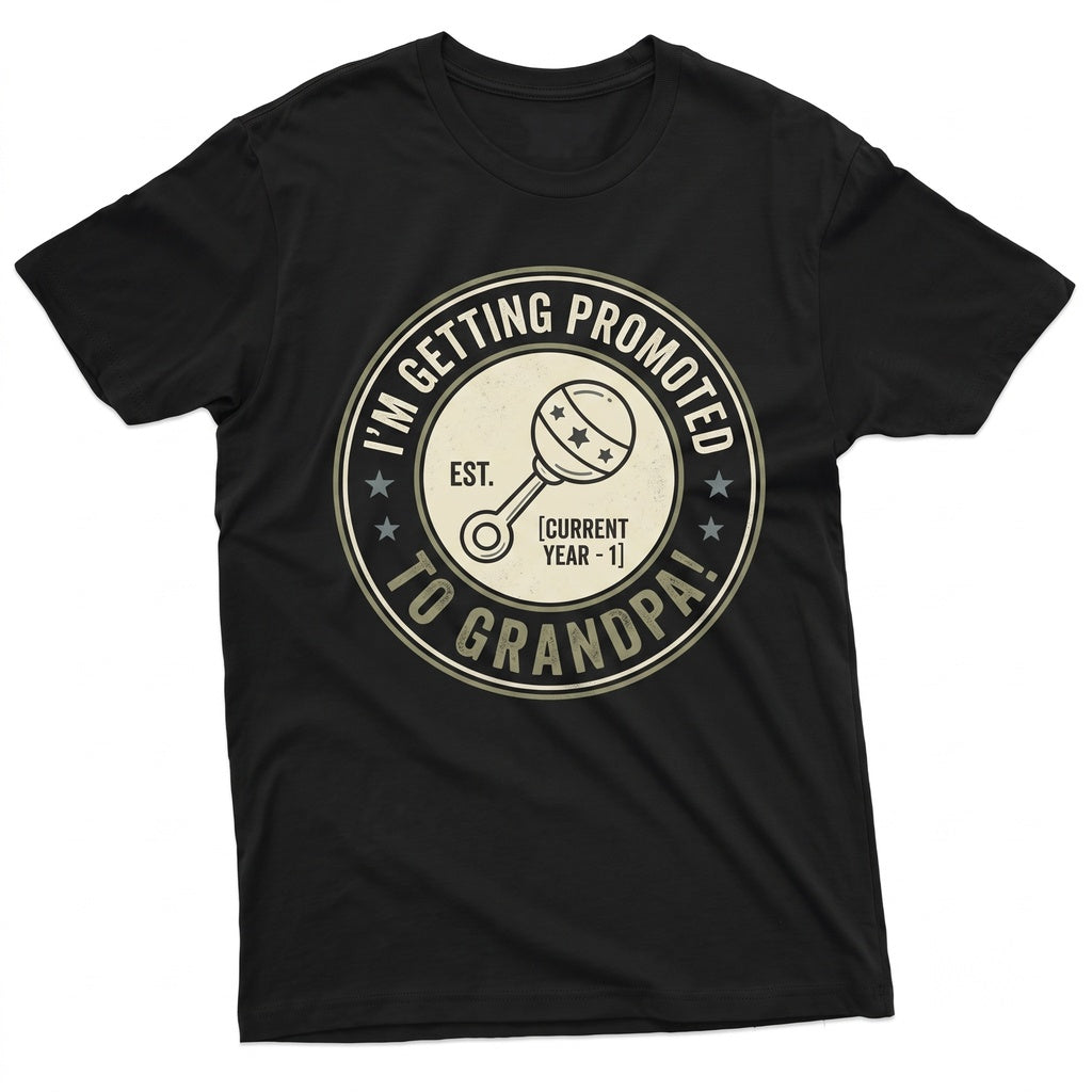 Promoted To Grandpa Gender Reveal Party Announcement Ideas Unisex TShirt