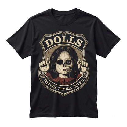 Vintage Creepy Porcelain Doll Graphic Cotton Short Sleeve Apparel Unisex TShirt