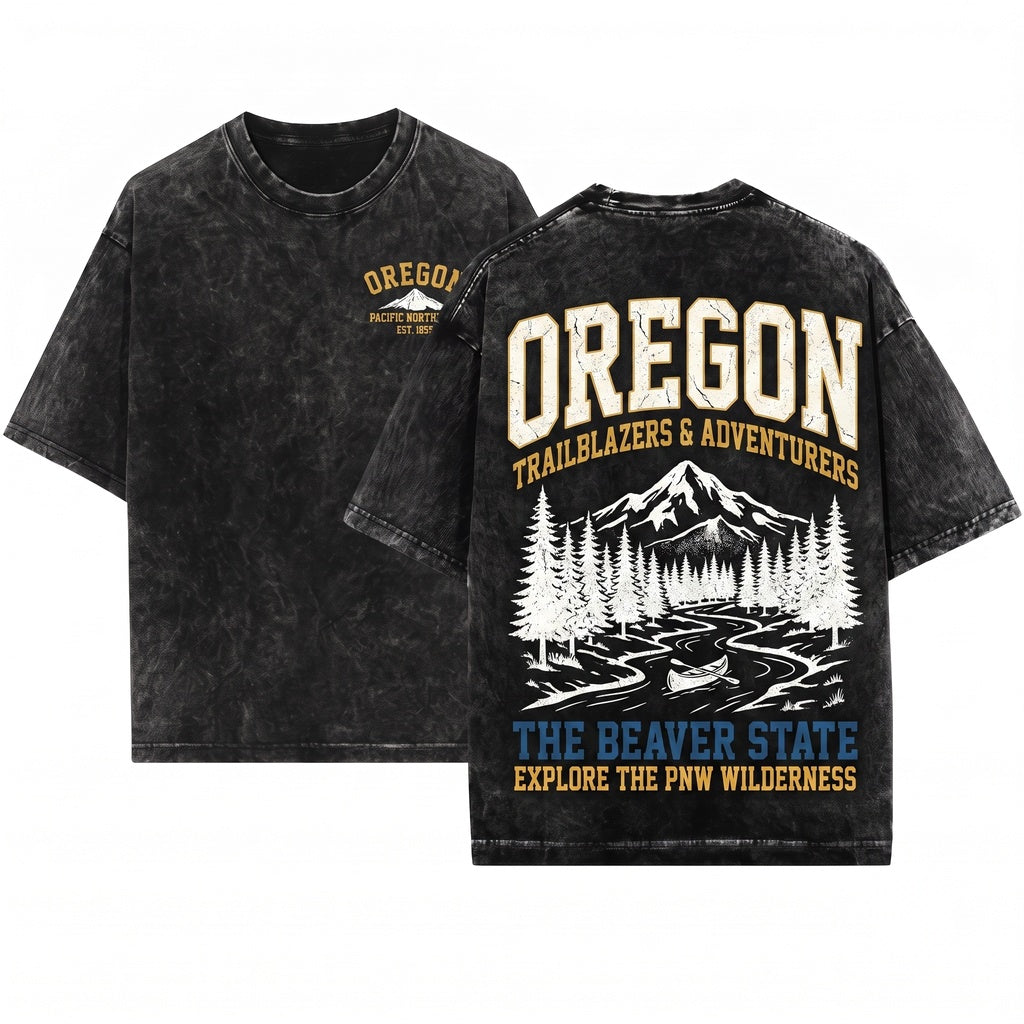 Oregon College Team Game Day Crew Neck Apparel Unisex Wash T-Shirt