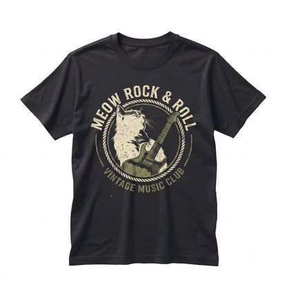 Rockstar Cat Playing Electric Guitar Graphic Music Lover Funny Pet Apparel Unisex TShirt